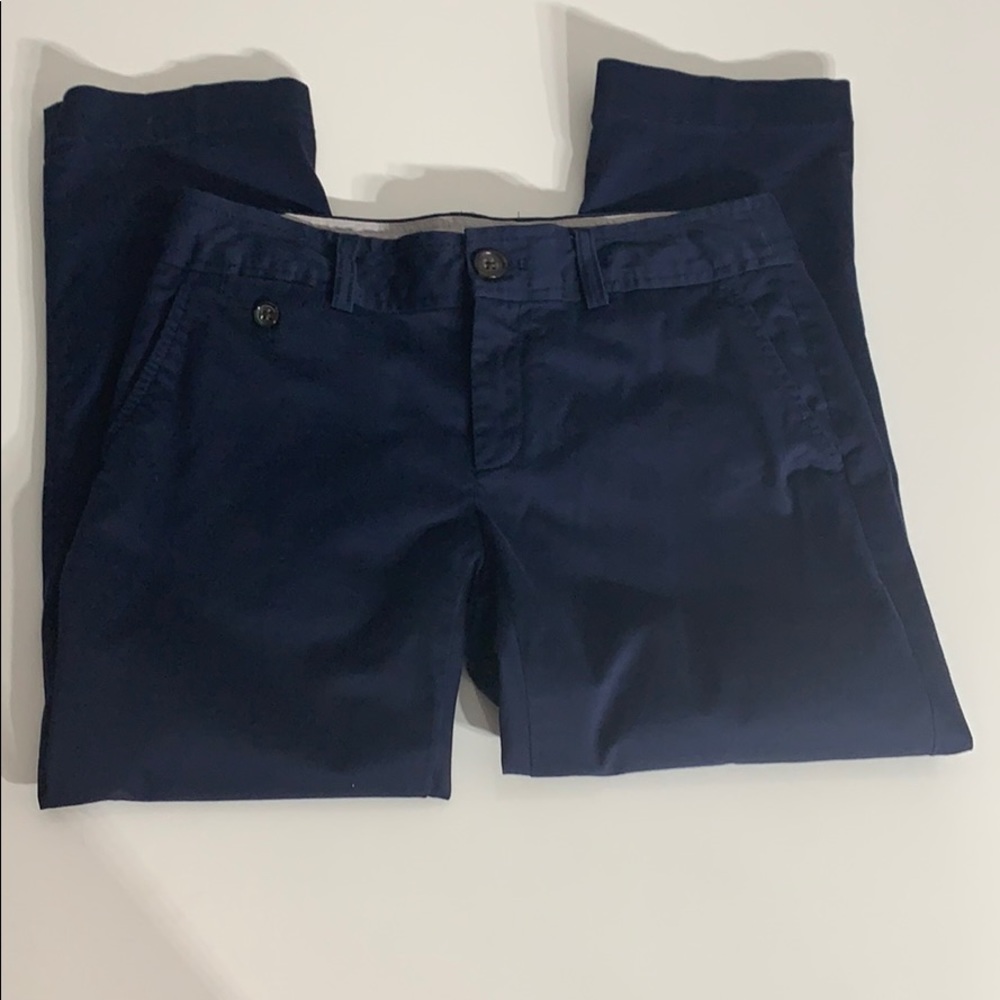 Banana Republic Navy Stretch Crop Career Pants 4 petite (inseam 23")